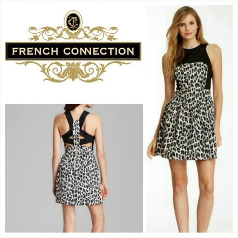 French Connection sexy Animal Print Leopard Dress 8